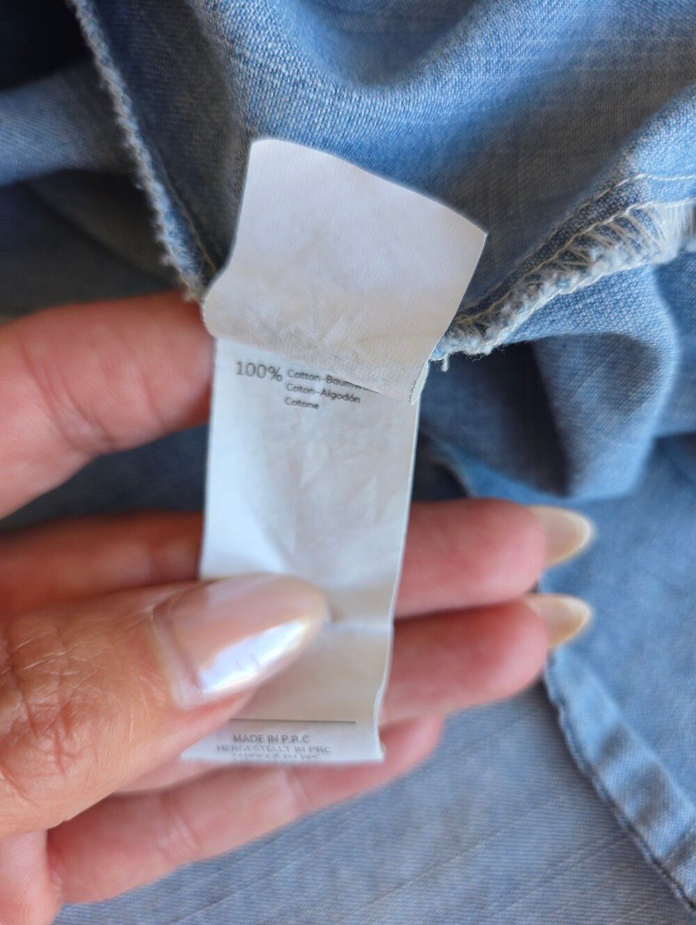Cupshe Light Wash Denim Tunic Tank Dress V-Neck Chambray Sleeveless Medium - Picture 6 of 7
